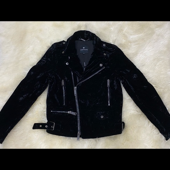 Le Lis Blanc Collection - Black Velvet Biker Jacket - Picture 4 of 6